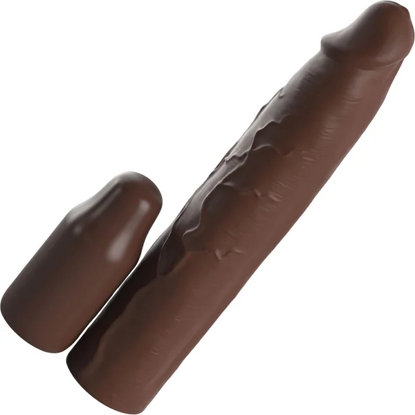 Fantasy X-tensions Elite Silicone 9" Penis Extension With 3" Removable Extender  - Chocolate — image 10 of 12