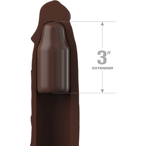 Fantasy X-tensions Elite Silicone 9" Penis Extension With 3" Removable Extender  - Chocolate — image 11 of 12