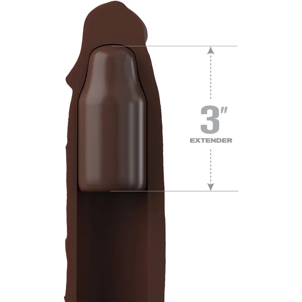 Fantasy X-tensions Elite Silicone 7" Penis Extension With Ball Strap & 3" Removable Extender  - Chocolate — image 11 of 12