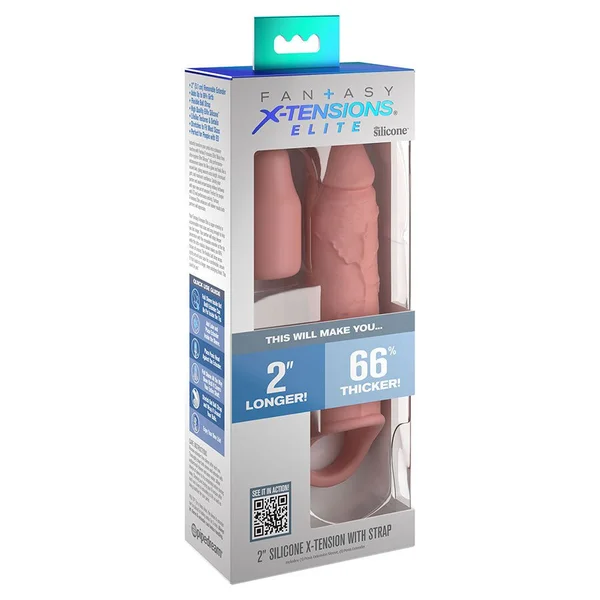 8 Inch Realistic X-Tension Silicone Penis Sleeve & Ball Strap — image 3 of 4