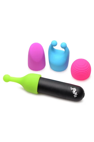 Bang 3" Rechargeable Bullet Vibe with 4 Glow-In-The-Dark Attachments