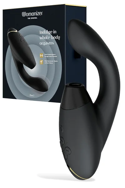 Womanizer Duo 2 - 8" Rabbit Vibrator with Pleasure Air Clitoral Suction, Afterglow & Smart Silence — image 16 of 24