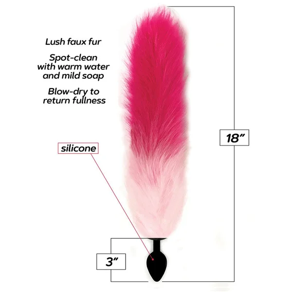 Foxy Fox Tail Silicone Butt Plug Pink Gradient - 46 cm Tail — image 3 of 3