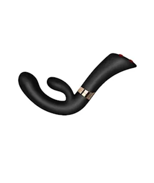 Fuzion Enigma Rabbit Vibrator - Black / Gold - 11.5 Inch — image 7 of 12