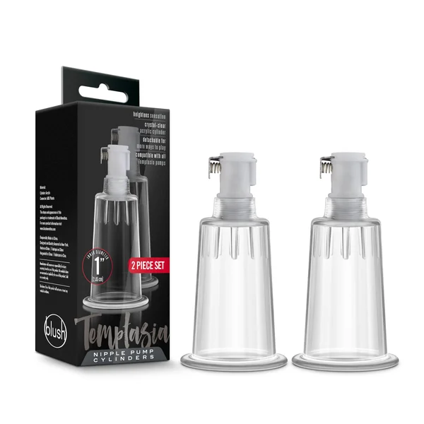 Temptasia – Nipple Pumping Cylinders – Set of 2 (1 Inch Diameter) - Clear — image 13 of 14
