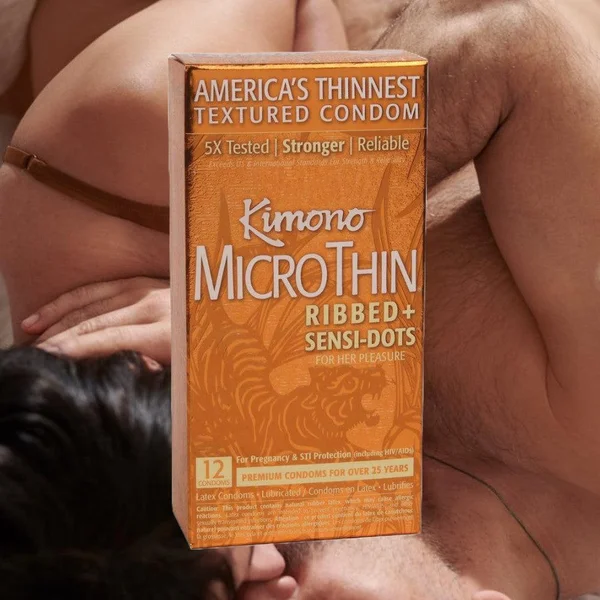 Kimono Microthin Ribbed Plus Sensi Dots Premium Lubricated Latex Condoms 3 Pack — image 5 of 7
