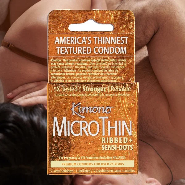 Kimono Microthin Ribbed Plus Sensi Dots Premium Lubricated Latex Condoms 3 Pack — image 7 of 7