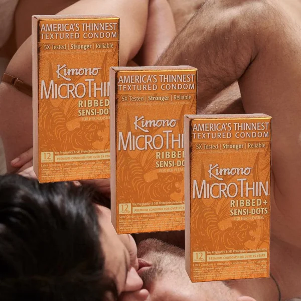 Kimono Microthin Ribbed Plus Sensi Dots Premium Lubricated Latex Condoms 3 Pack — image 6 of 7