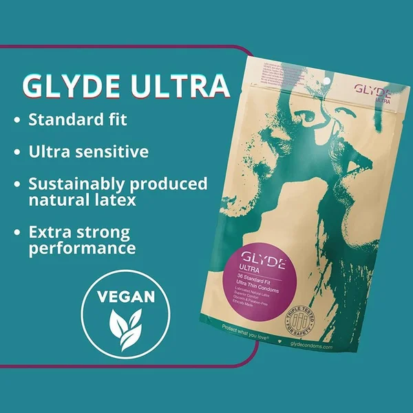 Glyde Ultra Thin Organic Lubricated Latex Condoms 12 Pack — image 3 of 12