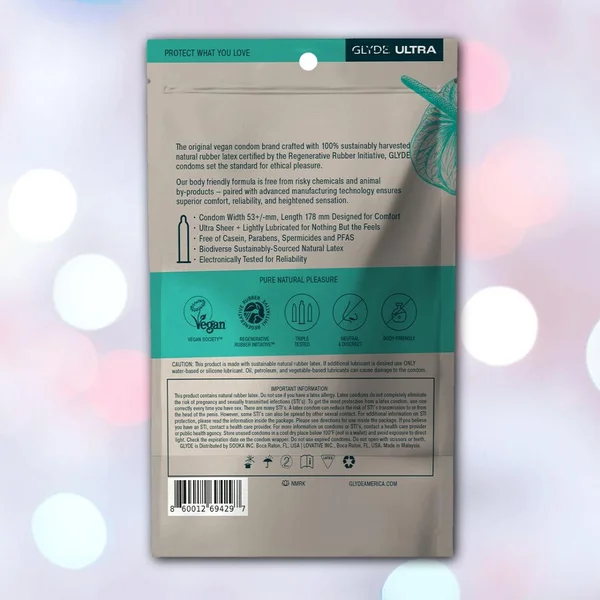 Glyde Ultra Thin Organic Lubricated Latex Condoms 12 Pack — image 11 of 12