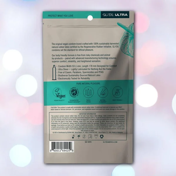 Glyde Ultra Thin Organic Lubricated Latex Condoms 12 Pack — image 12 of 12