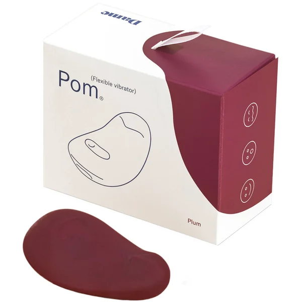 POM Silicone Rechargeable Flexible Waterproof Vibrator by Dame - Plum — image 18 of 20
