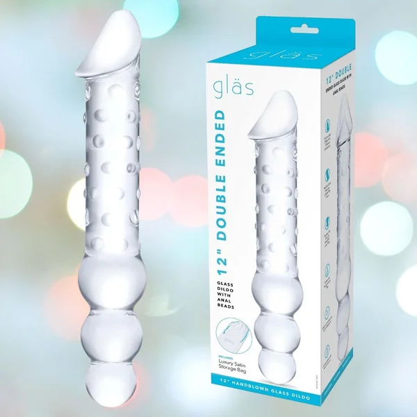 Gläs 12" Double Ended Glass Dildo with Anal Beads — image 23 of 23