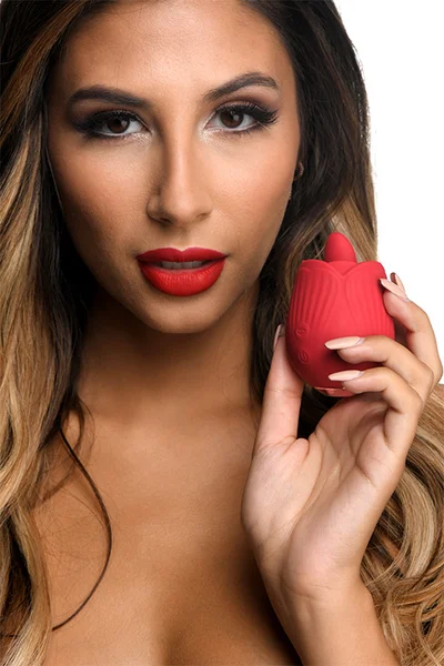 Inmi Bloomgasm French Rose - 3.2" Clitoral Vibrator with Licking Tongue — image 8 of 10