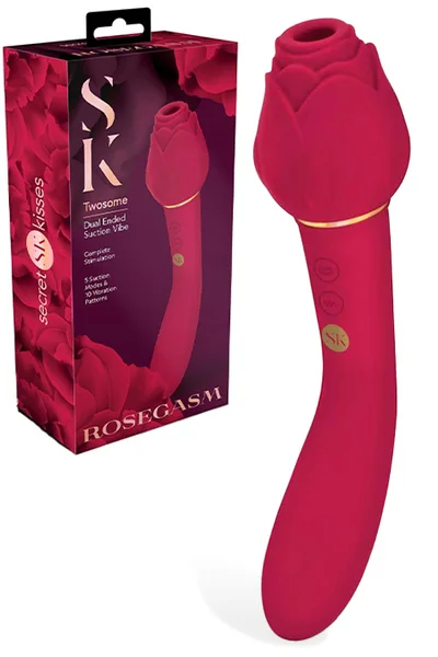 Secret Kisses Rosegasm Twosome - 8" Air Suction Clitoral Stimulator & G-Spot Vibrator — image 3 of 4