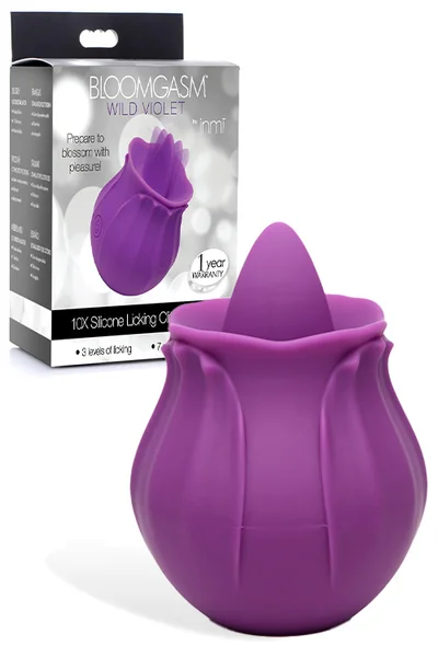 Inmi Bloomgasm Wild Violet - 3"  Clitoral Vibrator with Licking Tongue — image 7 of 12