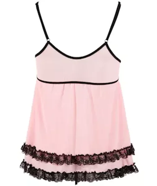 Babydoll Powernet With Lace - Pink - Large — image 5 of 5