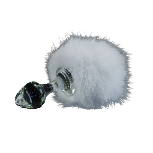 Crystal Delights Magnetic Bunny Tailed Butt Plug  - White — image 6 of 7