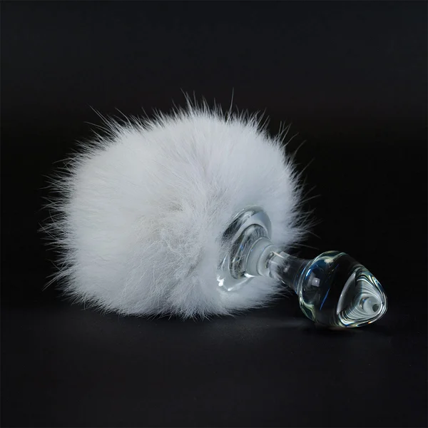 Crystal Delights Magnetic Bunny Tailed Butt Plug  - White — image 5 of 7