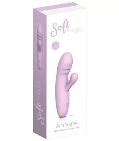 Soft by Playful Amore Rechargeable Rabbit Vibrator Purple — image 9 of 9