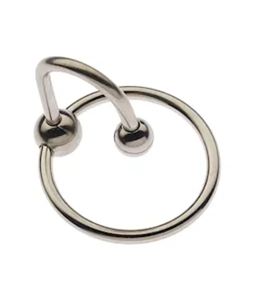 Kink Stainless Steel Ball End Head Ring - 30mm - Silver - 30mm — image 2 of 2