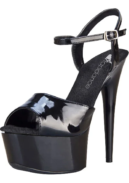 Black Platform Sandal With Quick Release Strap 6in Heel Size 7 — image 2 of 2