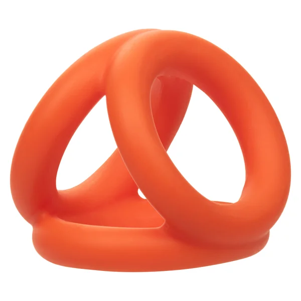 Alpha Liquid Silicone Tri-Ring Cock Ring By CalExotics - Orange — image 20 of 25