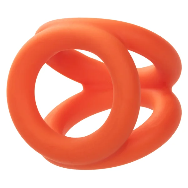 Alpha Liquid Silicone Tri-Ring Cock Ring By CalExotics - Orange — image 23 of 25
