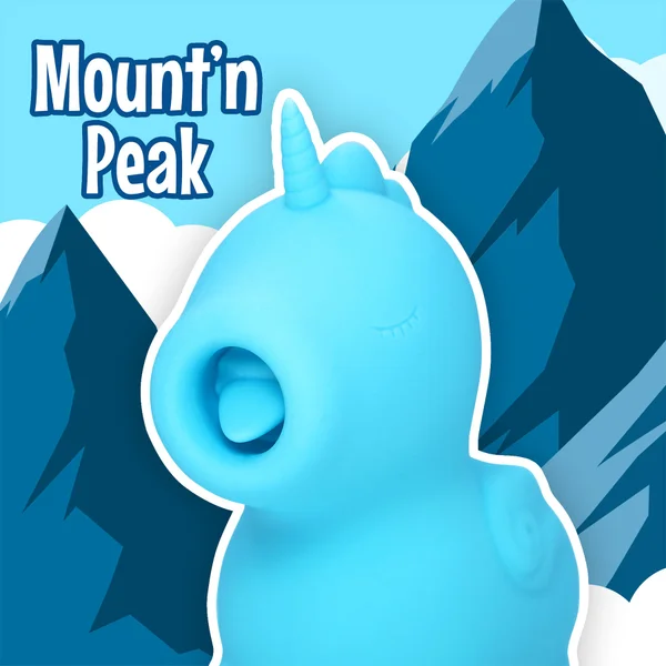 Unihorn Mount 'N Peak Pointed Flicking Silicone Clitoral Vibrator - Blue — image 23 of 25