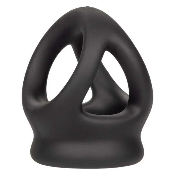 Alpha Liquid Silicone Dual Cage & Cock Ring By CalExotics - Black — image 24 of 25