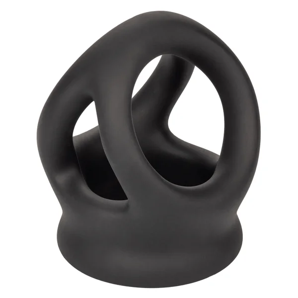 Alpha Liquid Silicone Dual Cage & Cock Ring By CalExotics - Black — image 22 of 25