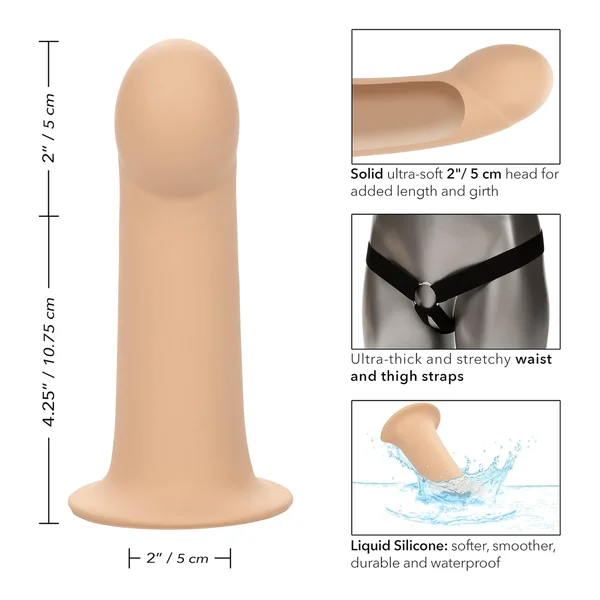 Performance Maxx Silicone 6.25" Hollow Penis Extension With Harness By CalExotics - Vanilla — image 25 of 25