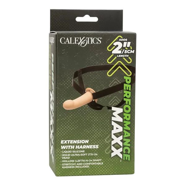 Performance Maxx Silicone 6.25" Hollow Penis Extension With Harness By CalExotics - Vanilla — image 23 of 25