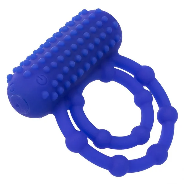 Silicone Rechargeable 10 Bead Maximus Double Cock Ring Blue — image 4 of 8