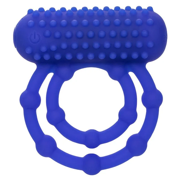 Silicone Rechargeable 10 Bead Maximus Double Cock Ring Blue — image 3 of 8