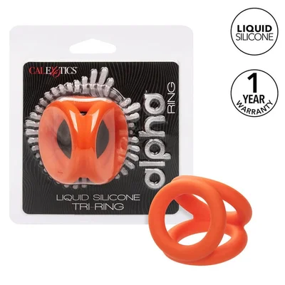 Alpha Liquid Silicone Tri Ring Erection Enhancer Orange