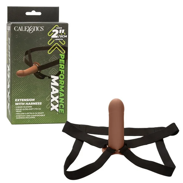 Performance Maxx Hollow Penis Extension with Harness Brown or Tan — image 4 of 12