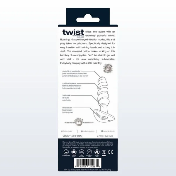 VeDO Twist Plug Vibrating Butt Plug - Black — image 23 of 23