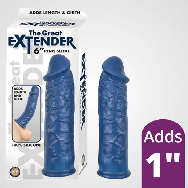 The Greatest Extender 6" Penis Sleeve - Blue — image 13 of 13
