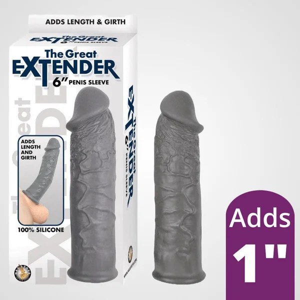 The Greatest Extender 6" Penis Sleeve - Grey — image 11 of 11