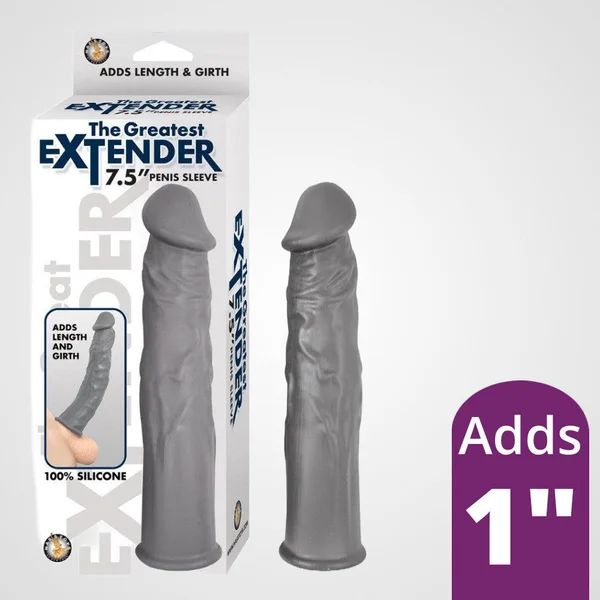 The Greatest Extender 7.5" Penis Sleeve - Grey — image 21 of 21