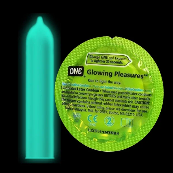 ONE Glowing Pleasure Glow-in-the-Dark Condoms — image 5 of 8