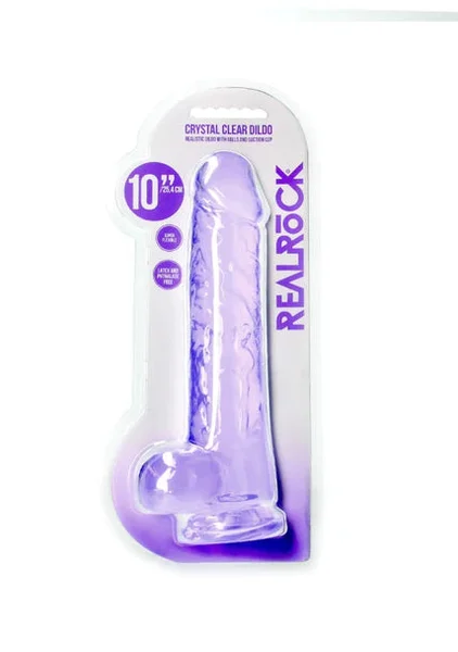 Realrock Realistic Dildo With Balls 10" / 25.4 cm Purple — image 3 of 4