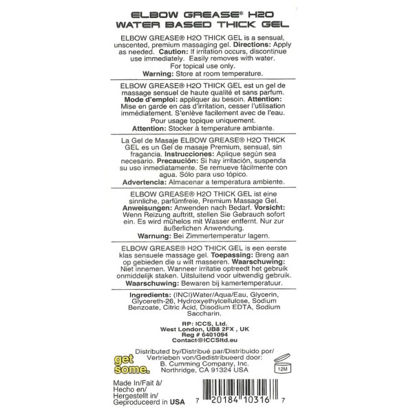Elbow Grease Water Based Gel