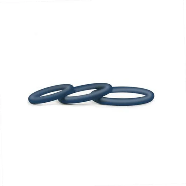 Hombre Snug-Fit Silicone Thin C-Rings - 3 Pack -  Navy — image 5 of 7