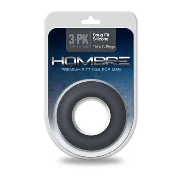 Hombre Snug-Fit Silicone Thick C-Rings - 3 Pack - Charcoal — image 8 of 8