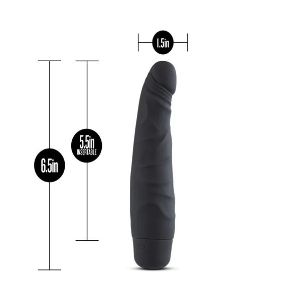 Silicone Willy's - Slim - 6.5 Inch Vibrating Dildo - Black — image 9 of 10