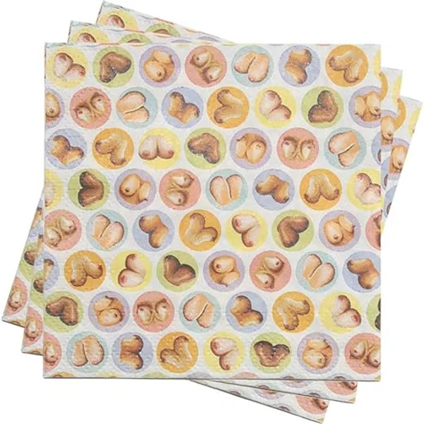 Dirty Napkins: Mini-Boob Style Napkins (8 X Pack) — image 3 of 3