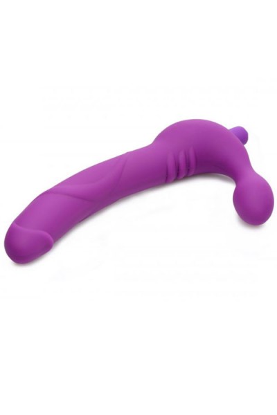 Strap U 9.75" Semi-Realistic Vibrating Strapless Strap On Silicone Dildo