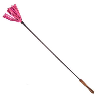 Rouge Wooden Handle Riding Crop Pink